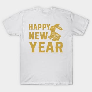 Golden Rabbit Happy New Year T-Shirt